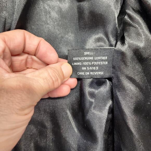 Vintage Guess Leather Jacket Womens Small Black Classic Moto Biker - Picture 7 of 15